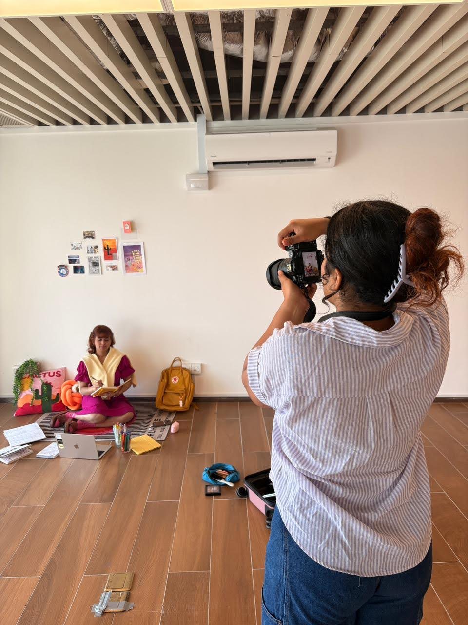 Tarannum photographing a shoot